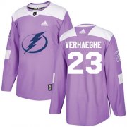 Cheap Adidas Lightning #23 Carter Verhaeghe Purple Authentic Fights Cancer Youth Stitched NHL Jersey