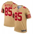 Wholesale Cheap Men's San Francisco 49ers #85 George Kittle 2022 New Gold Inverted Legend Stitched Football Jersey