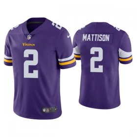 Wholesale Cheap Men\'s Minnesota Vikings #2 Alexander Mattison Purple Vapor Untouchable Limited Stitched Jersey