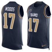 Wholesale Cheap Nike Rams #17 Robert Woods Navy Blue Team Color Men's Stitched NFL Limited Tank Top Jersey