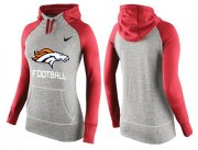 Wholesale Cheap Women's Nike Denver Broncos Performance Hoodie Grey & Red_1