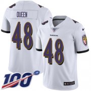 Wholesale Cheap Nike Ravens #48 Patrick Queen White Men's Stitched NFL 100th Season Vapor Untouchable Limited Jersey