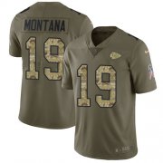 Wholesale Cheap Nike Chiefs #19 Joe Montana Olive/Camo Men's Stitched NFL Limited 2017 Salute To Service Jersey