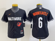 Wholesale Cheap Youth Baltimore Orioles #6 Ryan Mountcastle Black 2023 City Connect Cool Base Stitched Jersey 1