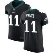 Wholesale Cheap Nike Eagles #11 Carson Wentz Black Alternate Men's Stitched NFL Vapor Untouchable Elite Jersey