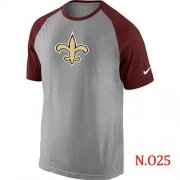 Wholesale Cheap Nike New Orleans Saints Ash Tri Big Play Raglan NFL T-Shirt Grey/Red