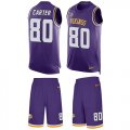 Wholesale Cheap Nike Vikings #80 Cris Carter Purple Team Color Men's Stitched NFL Limited Tank Top Suit Jersey