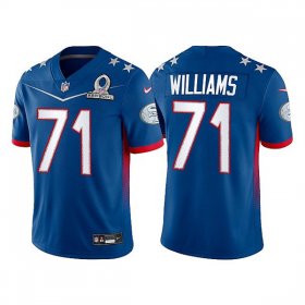 Wholesale Cheap Men\'s San Francisco 49ers #71 Trent Williams 2022 Royal NFC Pro Bowl Stitched Jersey