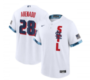 Wholesale Cheap Men's St. Louis Cardinals #28 Nolan Arenado 2021 White All-Star Cool Base Stitched MLB Jersey