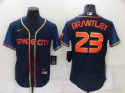 Wholesale Cheap Men's Houston Astros #23 Michael Brantley 2022 Navy City Connect Flex Base Stitched Baseball Jersey