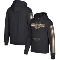 Wholesale Cheap New Orleans Saints Mitchell & Ness Three Stripe Pullover Hoodie Black