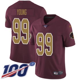 Wholesale Cheap Nike Redskins #99 Chase Young Burgundy Red Alternate Men\'s Stitched NFL 100th Season Vapor Untouchable Limited Jersey