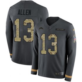 Wholesale Cheap Nike Chargers #13 Keenan Allen Anthracite Salute to Service Men\'s Stitched NFL Limited Therma Long Sleeve Jersey