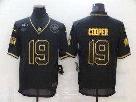 Wholesale Cheap Men\'s Dallas Cowboys #19 Amari Cooper Black Gold 2020 Salute To Service Stitched NFL Nike Limited Jersey