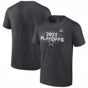 Cheap Men's Dallas Cowboys Heather Charcoal 2023 Playoffs T-Shirt