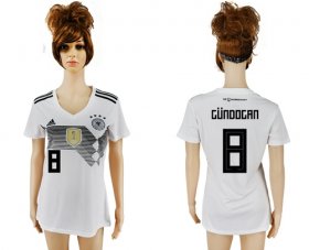 Wholesale Cheap Women\'s Germany #8 Gundogan White Home Soccer Country Jersey