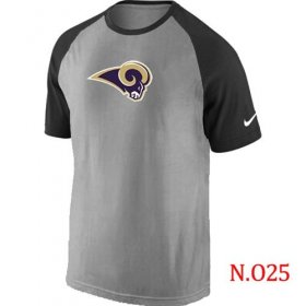 Wholesale Cheap Nike Los Angeles Rams Ash Tri Big Play Raglan T-Shirt NFL Grey/Black