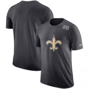 Wholesale Cheap NFL Men's New Orleans Saints Nike Anthracite Crucial Catch Tri-Blend Performance T-Shirt