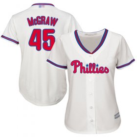 Wholesale Cheap Phillies #45 Tug McGraw Cream Alternate Women\'s Stitched MLB Jersey