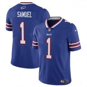 Cheap Men\'s Buffalo Bills #1 Curtis Samuel Blue Vapor Untouchable Limited Football Stitched Jersey