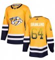 Wholesale Cheap Adidas Predators #64 Mikael Granlund Yellow Home Authentic Drift Fashion Stitched NHL Jersey