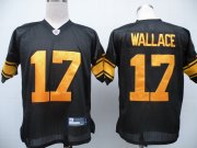 Wholesale Cheap Steelers #17 Mike Wallace Black With Yellow Number Stitched NFL Jersey