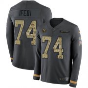 Wholesale Cheap Nike Bears #74 Germain Ifedi Anthracite Salute to Service Youth Stitched NFL Limited Therma Long Sleeve Jersey