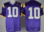 Wholesale Cheap LSU Tigers #10 Anthony Jennings Purple Jersey