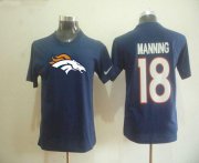 Wholesale Cheap Nike Denver Broncos #18 Peyton Manning Name & Number BFL T-Shirt Midnight Blue