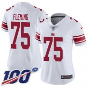 Wholesale Cheap Nike Giants #75 Cameron Fleming White Women's Stitched NFL 100th Season Vapor Untouchable Limited Jersey