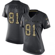 Wholesale Cheap Nike Falcons #81 Austin Hooper Black Women's Stitched NFL Limited 2016 Salute to Service Jersey