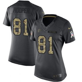 Wholesale Cheap Nike Falcons #81 Austin Hooper Black Women\'s Stitched NFL Limited 2016 Salute to Service Jersey