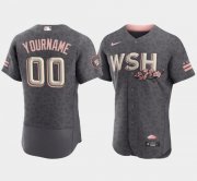 Wholesale Cheap Men's Washington Nationals Customized 2022 Gray City Connect Cherry Blossom Flex Base Stitched Baseball Jersey