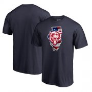 Wholesale Cheap Men's Chicago Bears NFL Pro Line by Fanatics Branded Navy Banner State T-Shirt