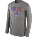 Wholesale Cheap Men's Buffalo Bills Nike Heather Gray Legend Staff Practice Long Sleeves Performance T-Shirt