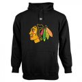 Wholesale Cheap Chicago Blackhawks Old Time Hockey Big Logo with Crest Pullover Hoodie Black