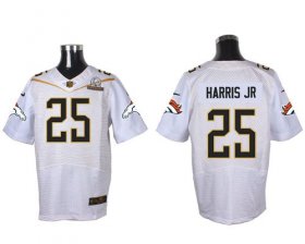 Wholesale Cheap Nike Broncos #25 Chris Harris Jr White 2016 Pro Bowl Men\'s Stitched NFL Elite Jersey