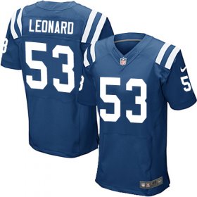 Wholesale Cheap Nike Colts #53 Darius Leonard Royal Blue Team Color Men\'s Stitched NFL Elite Jersey