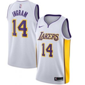 Wholesale Cheap Nike Los Angeles Lakers #14 Brandon Ingram White NBA Swingman Association Edition Jersey