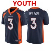 Wholesale Cheap Youth Denver Broncos #3 Russell Wilson Navy Vapor Untouchable Limited Stitched Jersey
