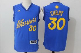 Wholesale Cheap Men\'s Golden State Warriors #30 Stephen Curry adidas Royal Blue 2016 Christmas Day Stitched NBA Swingman Jersey