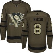 Wholesale Cheap Adidas Penguins #8 Mark Recchi Green Salute to Service Stitched NHL Jersey