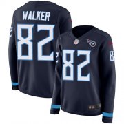 Wholesale Cheap Nike Titans #82 Delanie Walker Navy Blue Team Color Women's Stitched NFL Limited Therma Long Sleeve Jersey