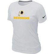 Wholesale Cheap Women's Nike Washington Redskins Authentic Logo T-Shirt White