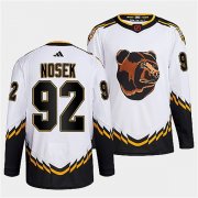 Wholesale Cheap Men's Boston Bruins #92 Tomas Nosek 2022 White Reverse Retro Stitched Jersey