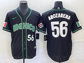 Wholesale Cheap Men\'s Mexico Baseball #56 Randy Arozarena Number 2023 Black World Classic Stitched Jersey4