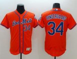 Wholesale Cheap Mets #34 Noah Syndergaard Orange Flexbase Authentic Collection Los Mets Stitched MLB Jersey