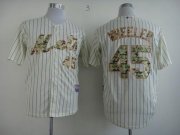 Wholesale Cheap Mets #45 Zack Wheeler Cream(Blue Strip) USMC Cool Base Stitched MLB Jersey