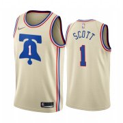 Wholesale Cheap Philadelphia 76ers #1 Mike Scott Cream NBA Swingman 2020-21 Earned Edition Jersey