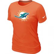 Wholesale Cheap Women's Nike Miami Dolphins Logo NFL T-Shirt Orange
